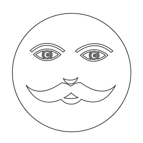 icono de cara de chico de bigote vector