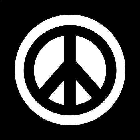 Icono de símbolo de paz hippie vector