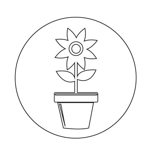 Flower Pot Icon vector