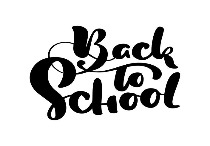 Back to school hand brush calligraphy lettering text. Education inspiration phrase for study. Drawn design vector illustration