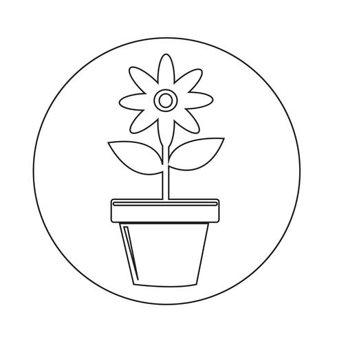 Flower Pot Icon vector