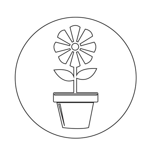 Flower Pot Icon vector