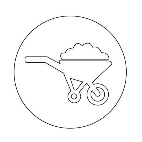 Wheelbarrow cart icon vector