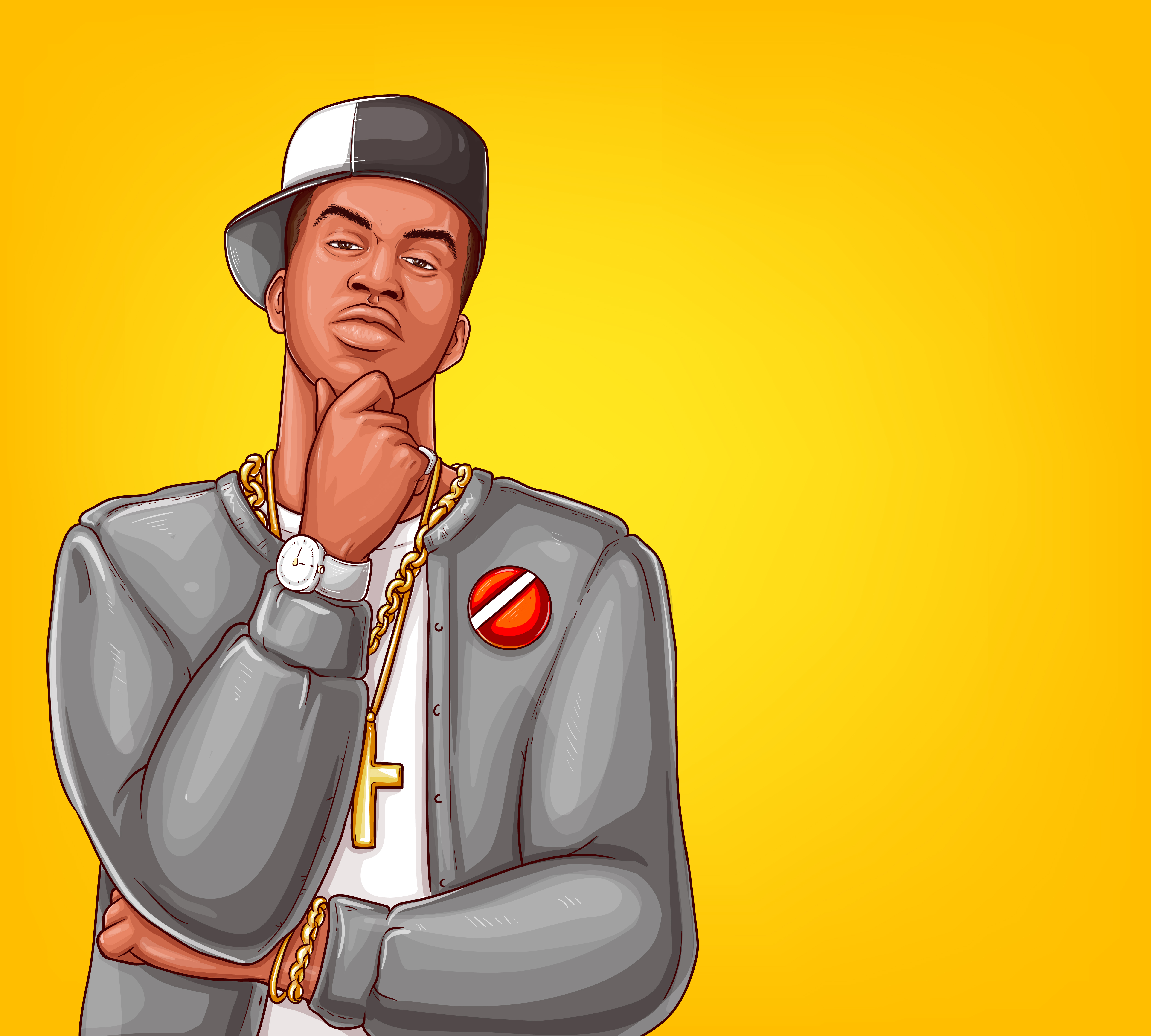 Rapper Cartoon Character