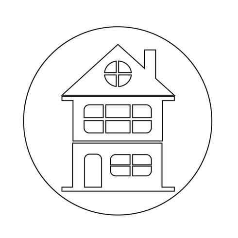 Real estate house icon vector