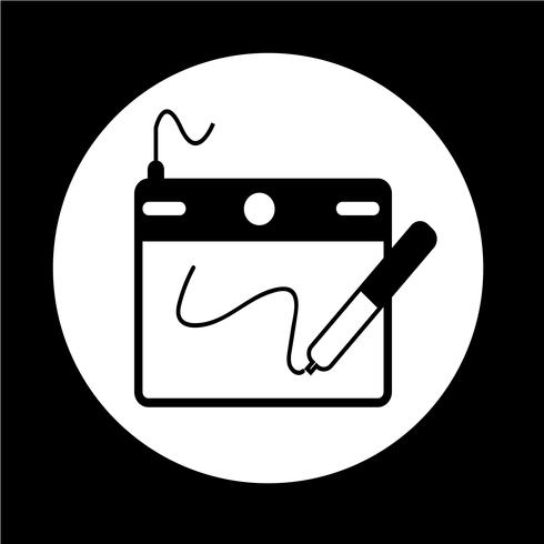 Icono de tablero de dibujo digital vector