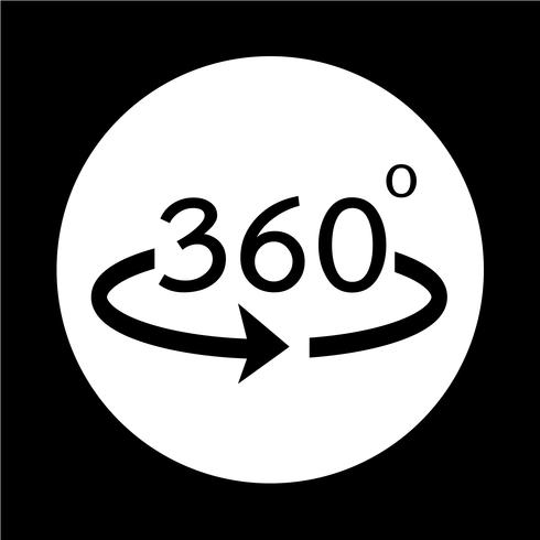 Angle 360 degrees icon vector