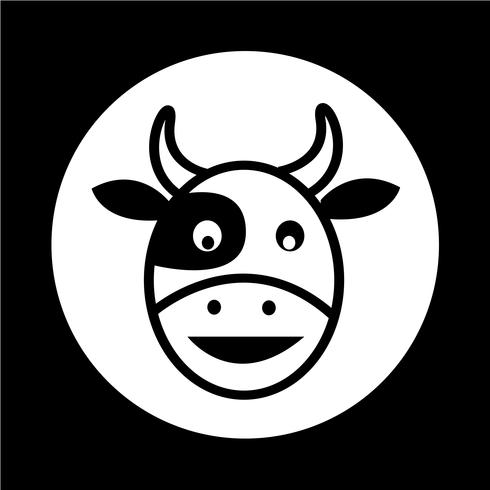 Icono de cabeza de vaca vector