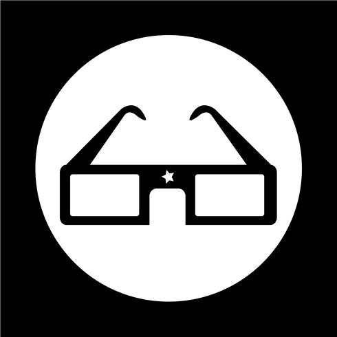 3D cinema glasses vector