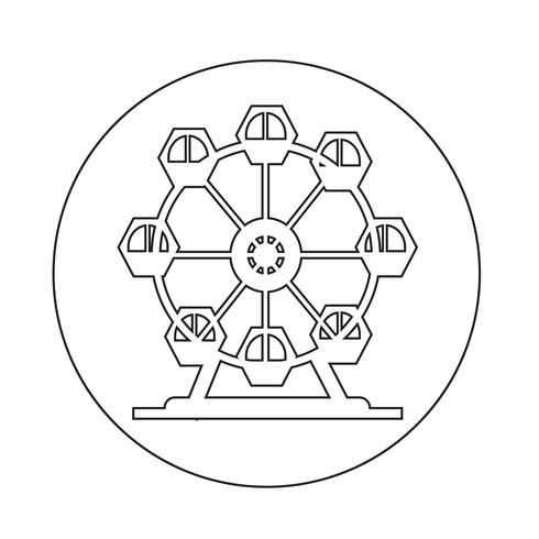 Ferris wheel icon vector