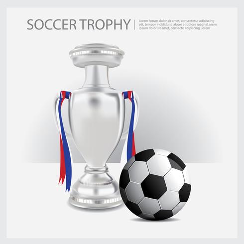 Copa de trofeos de fútbol y premios ilustración vectorial vector