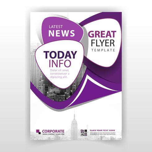 purple corporate leaflet vector