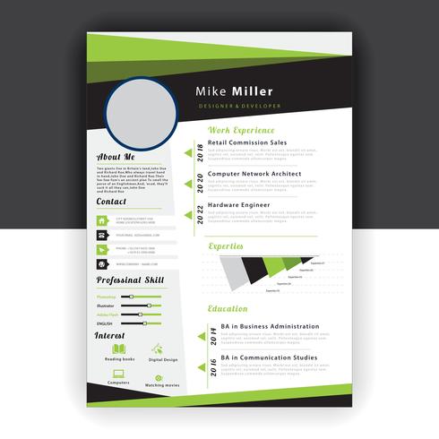 green shape cv vector