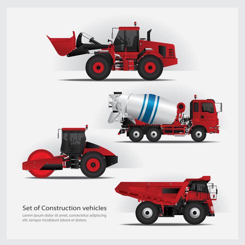 Construction Vehicles Set Vector Illustration