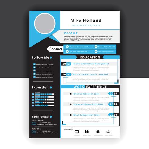 plantilla del curriculum vitae vector