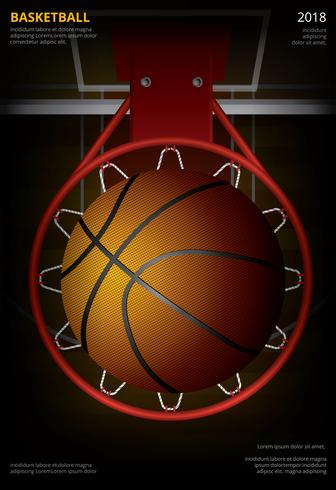 Cartel de baloncesto publicidad ilustración vectorial vector