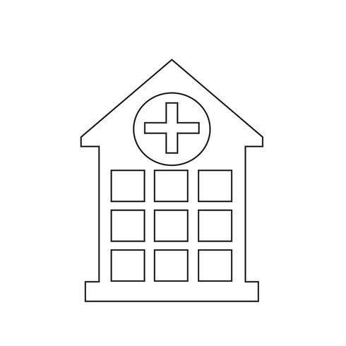 Icono de signo de hospital vector