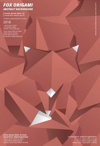 Fox Origami Resumen Fondo Vector Illustration