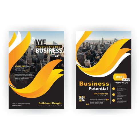 yellow shape corporate brochure vector