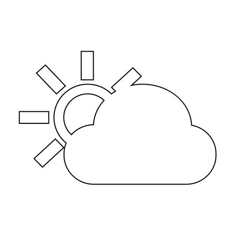 cloud sun icon vector