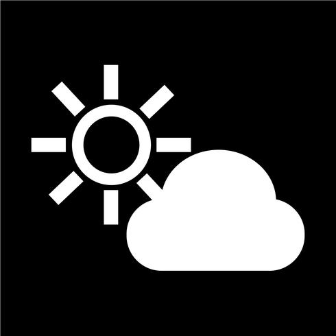 cloud sun icon vector