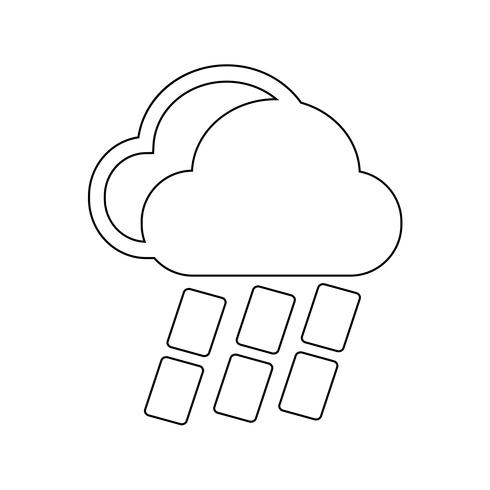 Icono de lluvia de nubes vector