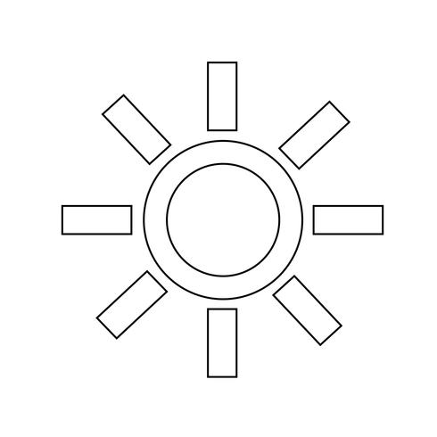 Icono de signo de sol vector