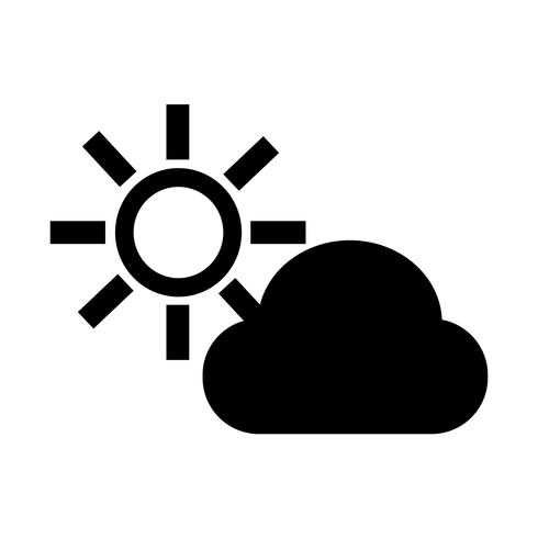 icono de sol de nube vector