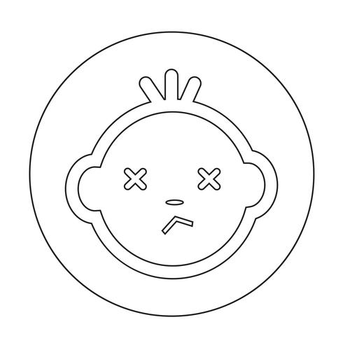 Icono de cara de bebé vector