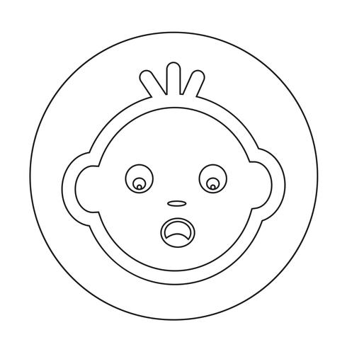 Icono de cara de bebé vector