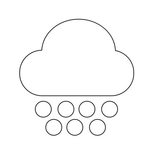 Icono de lluvia de nubes vector