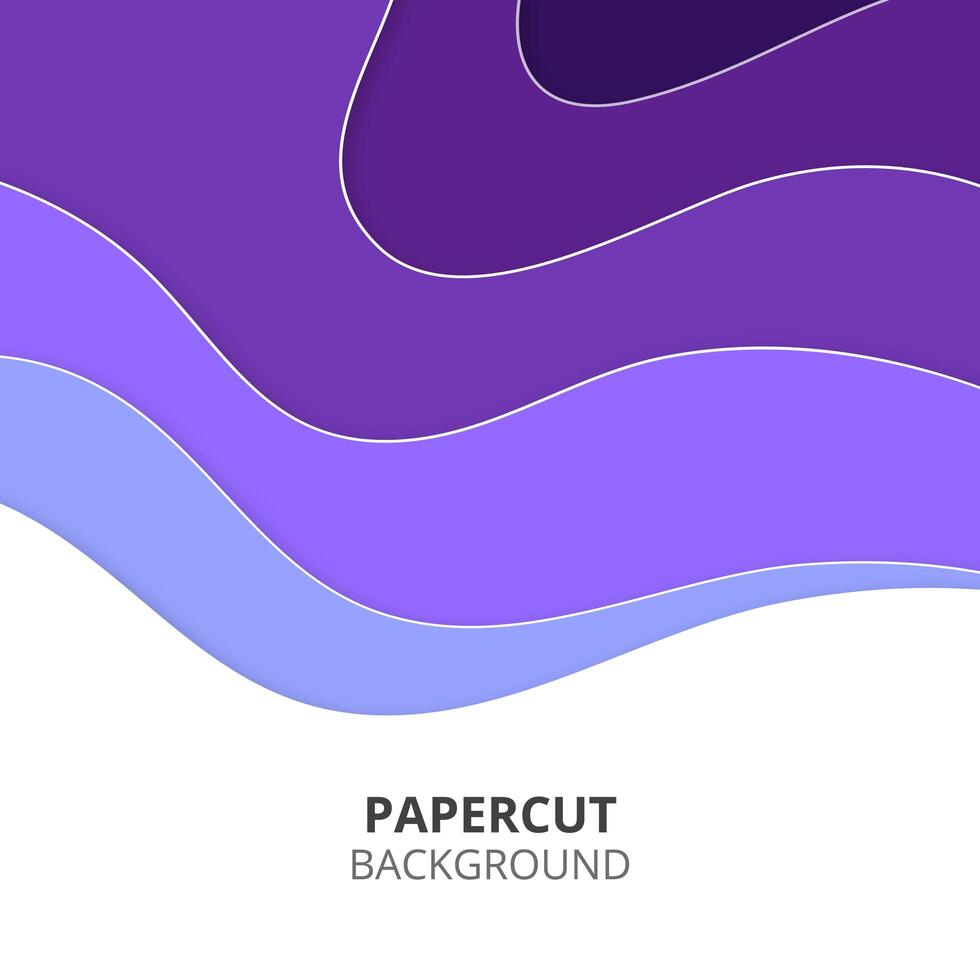 Purple paper cut background vector