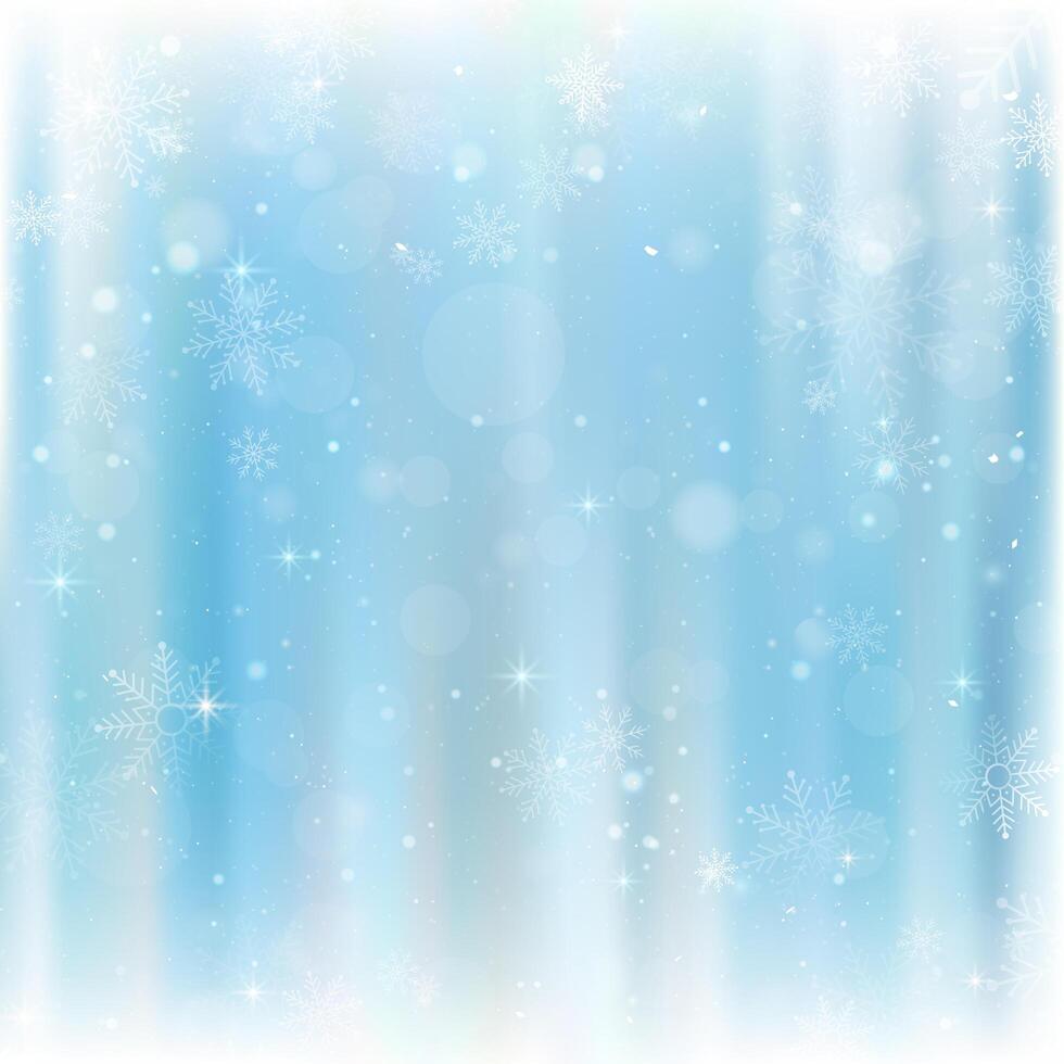 Abstract Christmas background with snowflakes. Blue Elegant Winter background vector