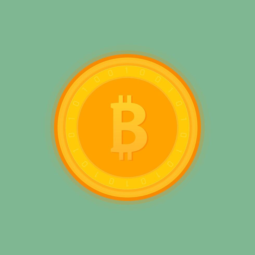 Bitcoin golden coin. Isolated detailed vector illustration.