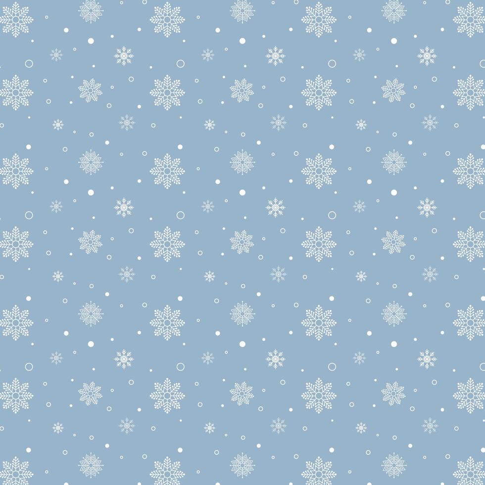 Blue snowflakes pattern. White snowflakes pattern on blue background vector