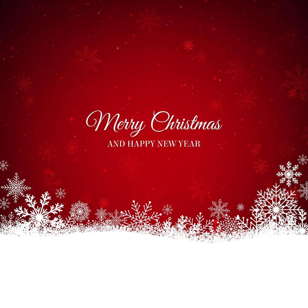 Red Christmas background with snowflakes border vector