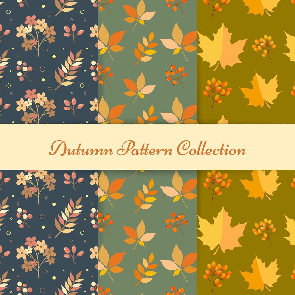 Hand draw autumn patterns vector