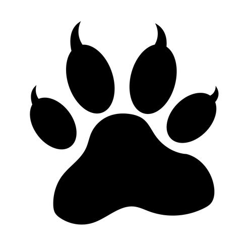 animal paw print icon vector