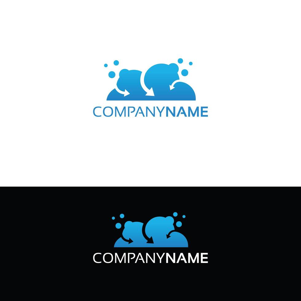 Blue cloud logo design.  Design Concept, Creative Symbol, Icon vector