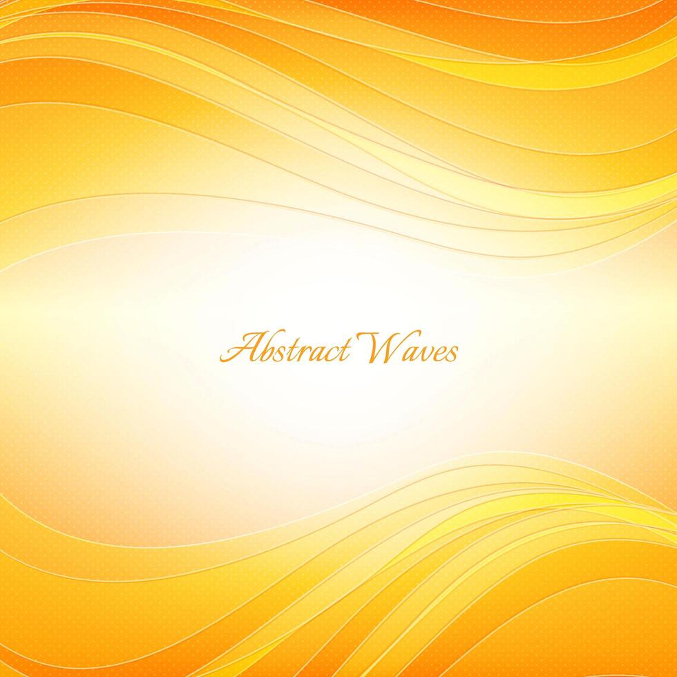 Orange waves background vector