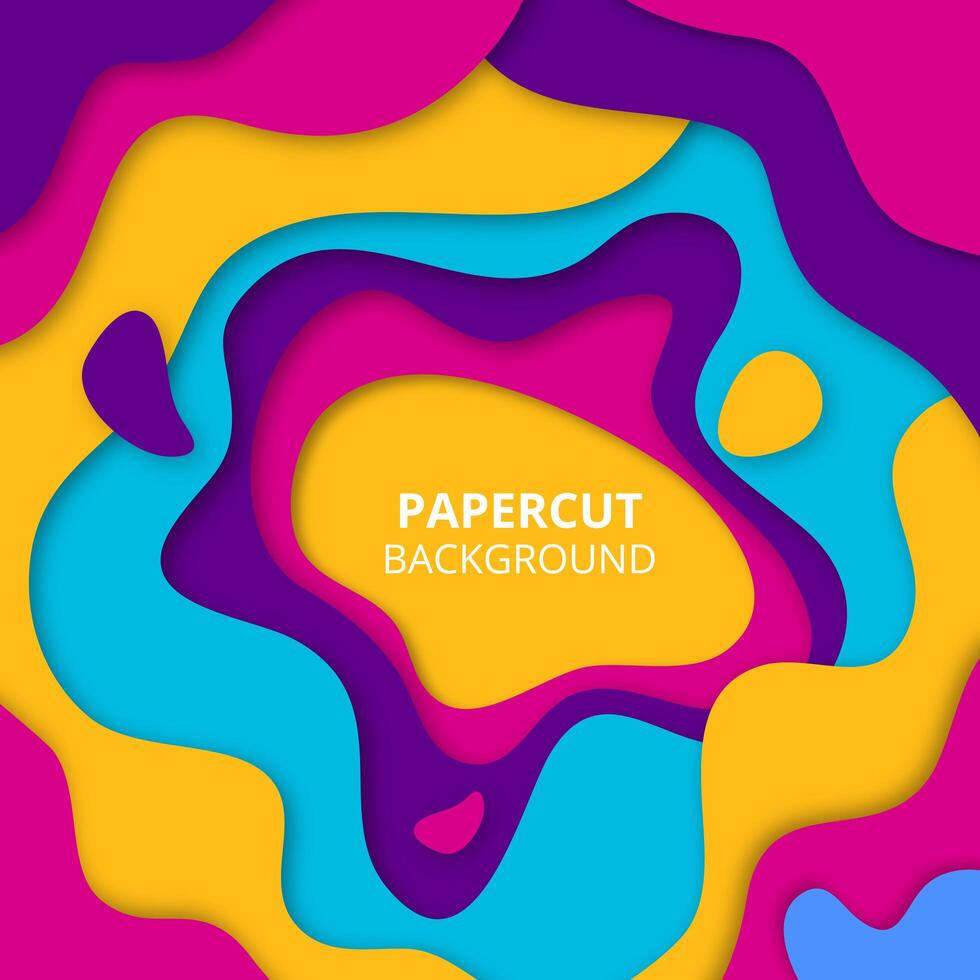 Colorful paper cut background vector