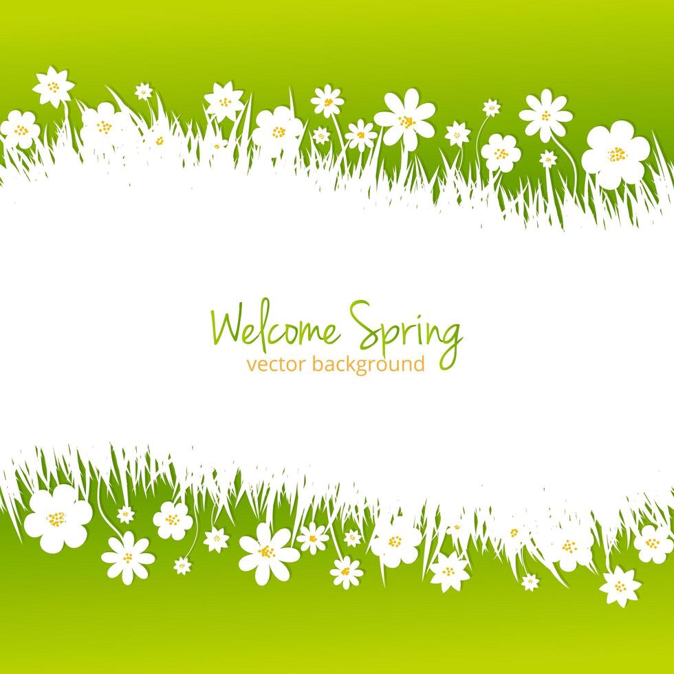 Green spring background with place for text vector