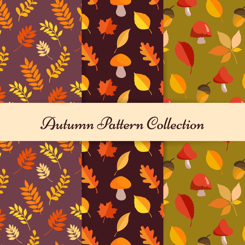 Hand draw autumn patterns vector