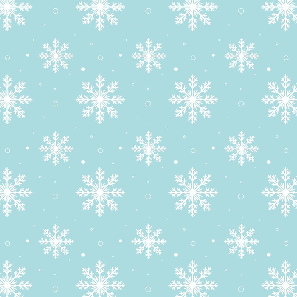 Blue snowflakes pattern. White snowflakes pattern on blue background vector