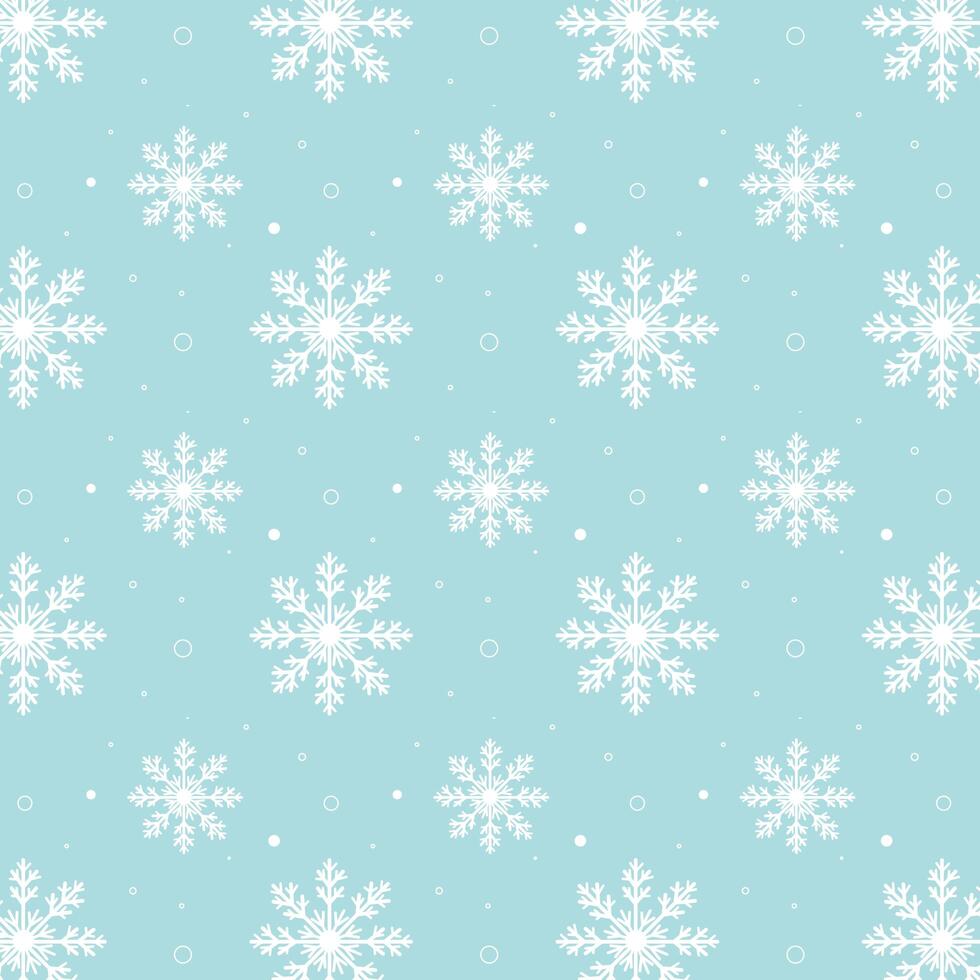 Blue snowflakes pattern. White snowflakes pattern on blue background vector