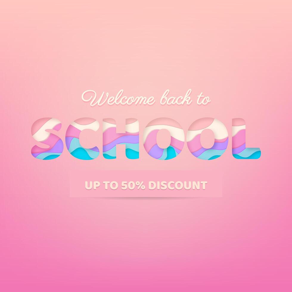 Back To School Modern Background Colorful And Bright Banner Trendy Bright Paper Art Style 3d Paper Cut Shapes Geometric Background School Theme Design Template Download Free Vectors Clipart Graphics Vector