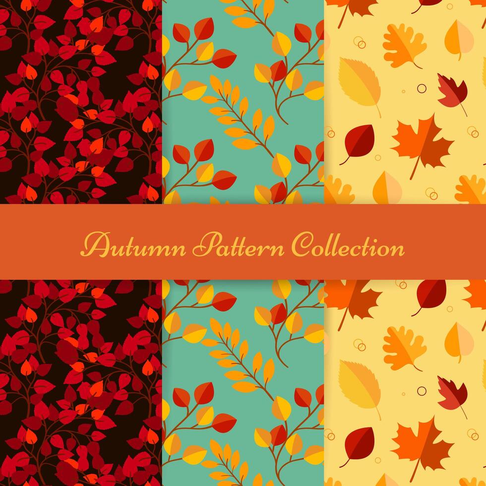 Hand draw autumn patterns vector