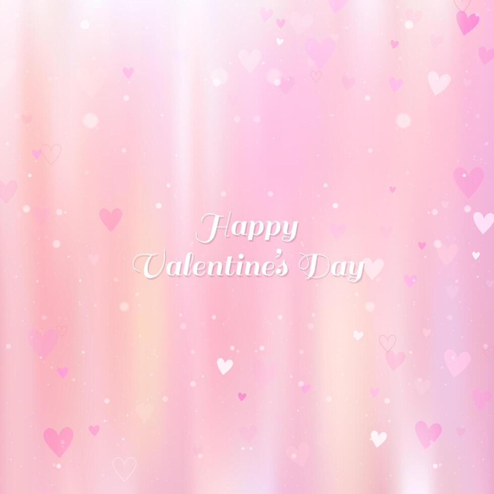 Valentine's Day background with hearts and bokeh vector