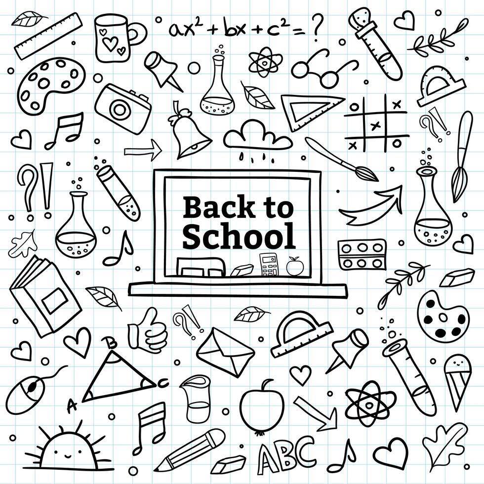 Hand draw back to school background vector