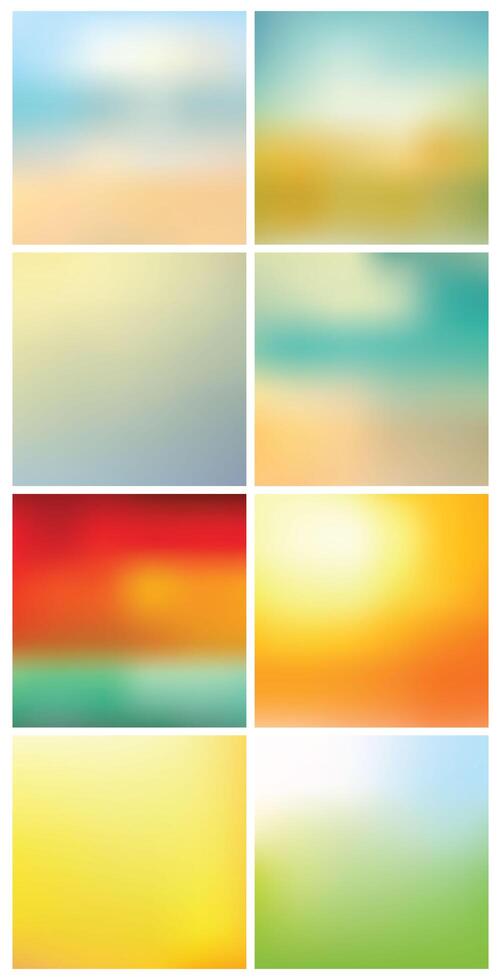 Blurred backgrounds set vector